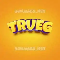 trueg in Orange Toon style - 3D name wallpaper