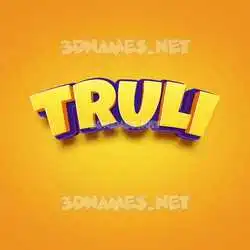 truli in Orange Toon style - 3D name wallpaper