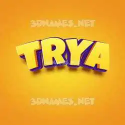 trya in Orange Toon style - 3D name wallpaper