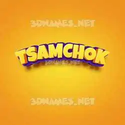 tsamchok in Orange Toon style - 3D name wallpaper