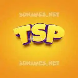 tsp in Orange Toon style - 3D name wallpaper