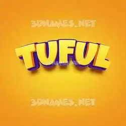 tuful in Orange Toon style - 3D name wallpaper