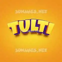 tulti in Orange Toon style - 3D name wallpaper