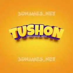 tushon in Orange Toon style - 3D name wallpaper