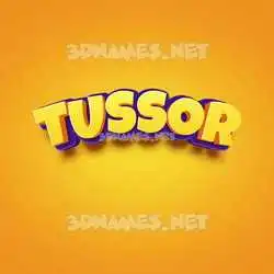 tussor in Orange Toon style - 3D name wallpaper