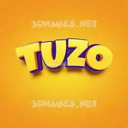 tuzo in Orange Toon style - 3D name wallpaper