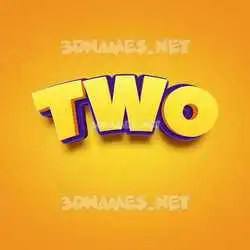 two in Orange Toon style - 3D name wallpaper