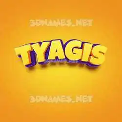 tyagis in Orange Toon style - 3D name wallpaper