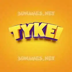 tykei in Orange Toon style - 3D name wallpaper