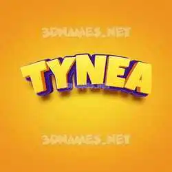 tynea in Orange Toon style - 3D name wallpaper