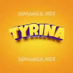 tyrina in Orange Toon style - 3D name wallpaper