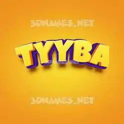 tyyba in Orange Toon style - 3D name wallpaper