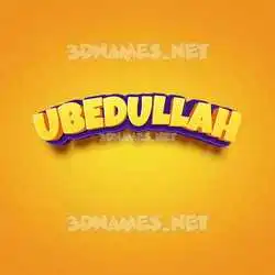 ubedullah in Orange Toon style - 3D name wallpaper