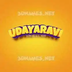udayaravi in Orange Toon style - 3D name wallpaper