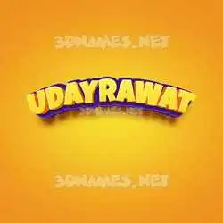 udayrawat in Orange Toon style - 3D name wallpaper