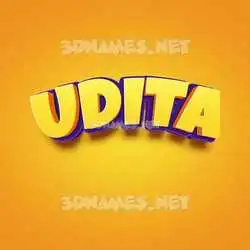 udita in Orange Toon style - 3D name wallpaper