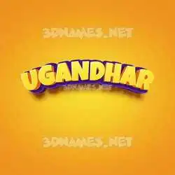 ugandhar in Orange Toon style - 3D name wallpaper