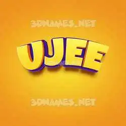 ujee in Orange Toon style - 3D name wallpaper