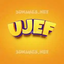 ujef in Orange Toon style - 3D name wallpaper