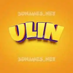 ulin in Orange Toon style - 3D name wallpaper
