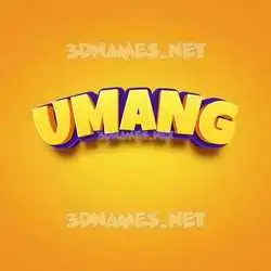 umang in Orange Toon style - 3D name wallpaper