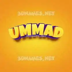 ummad in Orange Toon style - 3D name wallpaper