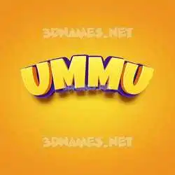 ummu in Orange Toon style - 3D name wallpaper