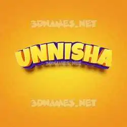 unnisha in Orange Toon style - 3D name wallpaper