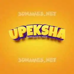 upeksha in Orange Toon style - 3D name wallpaper
