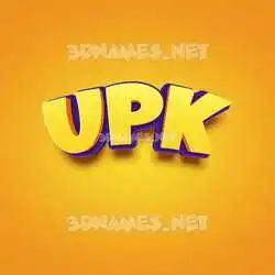 upk in Orange Toon style - 3D name wallpaper