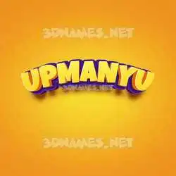 upmanyu in Orange Toon style - 3D name wallpaper
