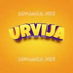 urvija in Orange Toon style - 3D name wallpaper