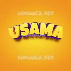 usama in Orange Toon style - 3D name wallpaper
