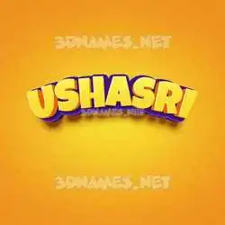 ushasri in Orange Toon style - 3D name wallpaper