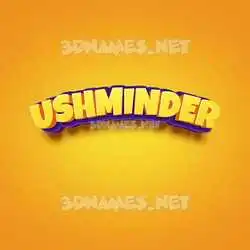 ushminder in Orange Toon style - 3D name wallpaper