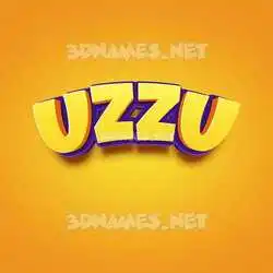 uzzu in Orange Toon style - 3D name wallpaper