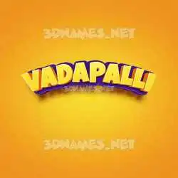 vadapalli in Orange Toon style - 3D name wallpaper
