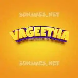 vageetha in Orange Toon style - 3D name wallpaper