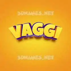 vaggi in Orange Toon style - 3D name wallpaper