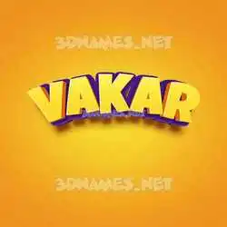 vakar in Orange Toon style - 3D name wallpaper
