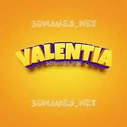 valentia in Orange Toon style - 3D name wallpaper