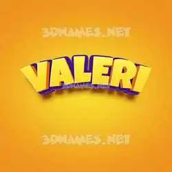 valeri in Orange Toon style - 3D name wallpaper