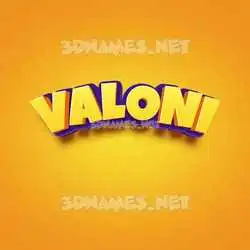 valoni in Orange Toon style - 3D name wallpaper