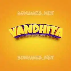 vandhita in Orange Toon style - 3D name wallpaper