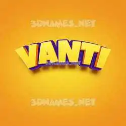 vanti in Orange Toon style - 3D name wallpaper