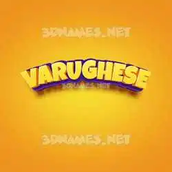 varughese in Orange Toon style - 3D name wallpaper