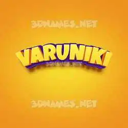 varuniki in Orange Toon style - 3D name wallpaper