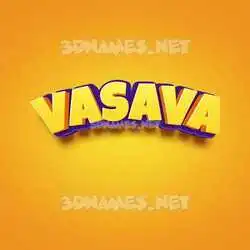 vasava in Orange Toon style - 3D name wallpaper
