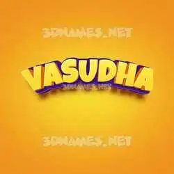 vasudha in Orange Toon style - 3D name wallpaper