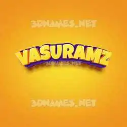 vasuramz in Orange Toon style - 3D name wallpaper